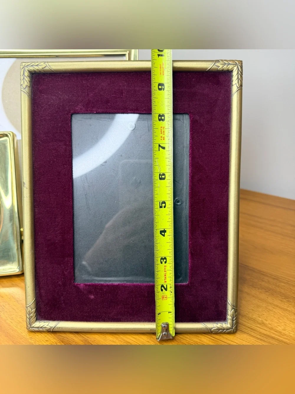 Vintage Gold Brass Photo Picture Frame Set of 3 Textured Smooth Mismatched